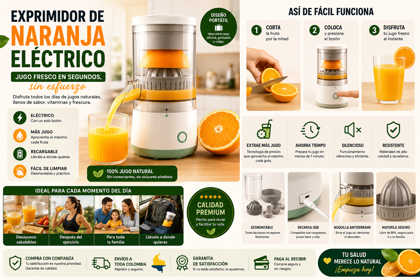 Exprimidor De Naranja Eléctrico